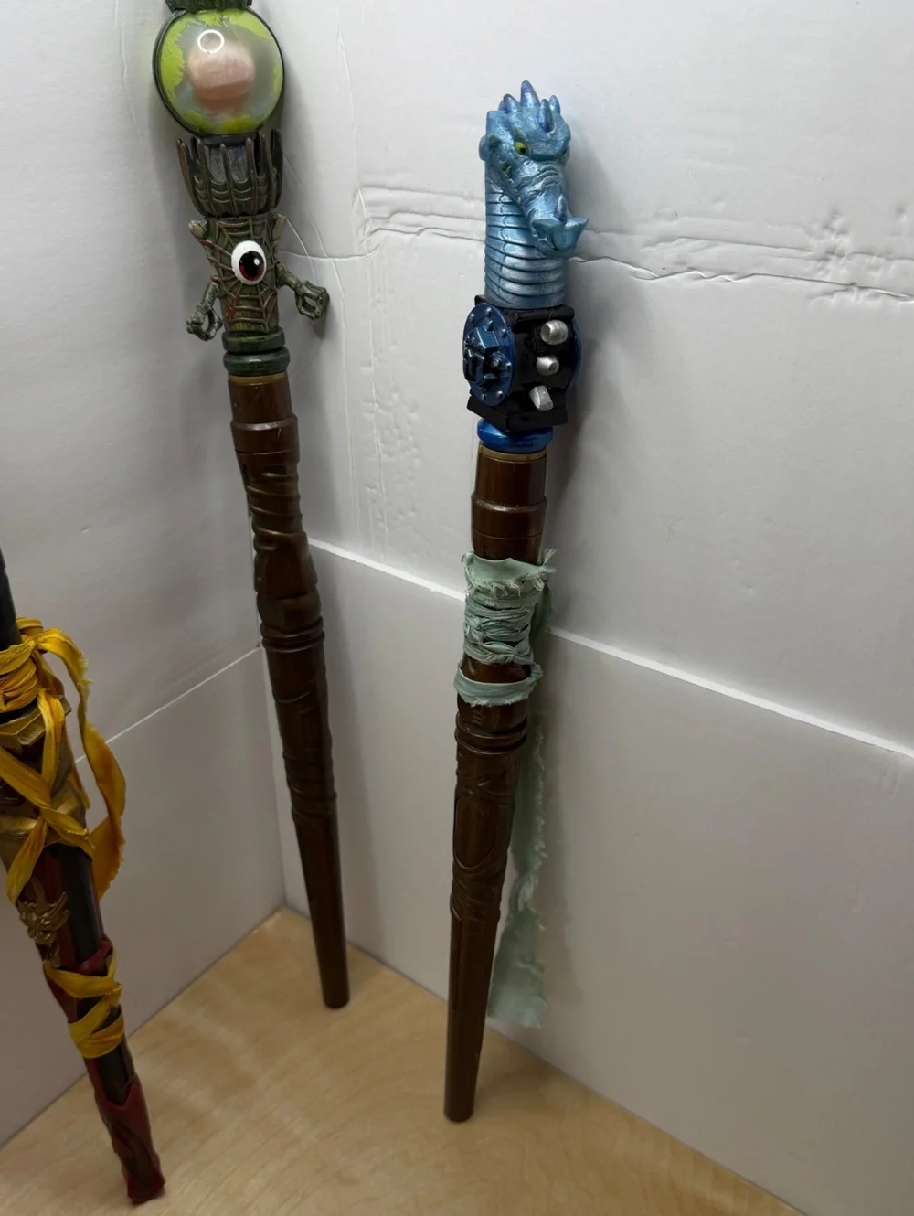 MagiQuest Wands x3 Red Blue Dragon Green Eye Toppers Great Wolf Lodge - Untested